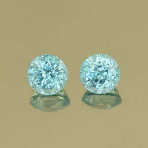 BlueZircon round pair 5.6mm 2.70cts H zn1508 SOLD