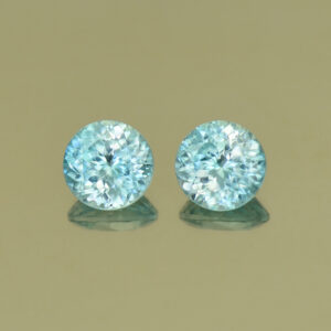 BlueZircon round pair 5.7mm 2.26cts H zn4730