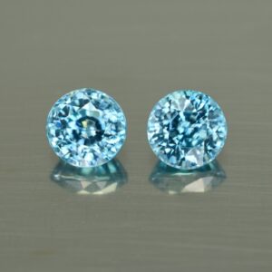 BlueZircon round pair 5.8mm 2.81cts zn1507 SOLD
