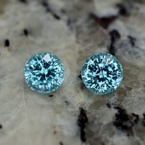 BlueZircon round pair 5.8mm 2.90cts zn1505 SOLD