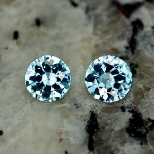 BlueZircon round pair 5.9mm 1.88cts zn2630 SOLD