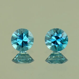 BlueZircon round pair 5.9x5.9x3.9mm 5.8x5.8x3.9mm 2.12cts H zn8064 SOLD
