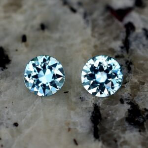 BlueZircon round pair 6.0mm 2.09cts zn2631 SOLD