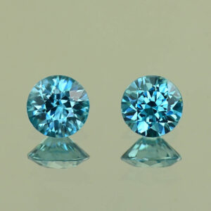 BlueZircon round pair 6.0x6.0x4.0mm 5.9x5.9x3.8mm 2.27cts H zn8065