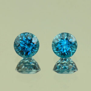 BlueZircon round pair 6.0x6.0x4.8mm 3.20cts H zn8221 SOLD