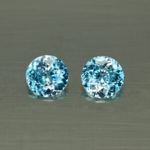 BlueZircon round pair 6.3mm 2.32cts H zn4082