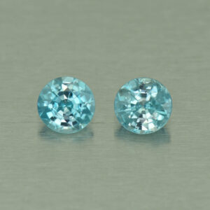 BlueZircon round pair 6.3mm 2.75cts H zn4961 SOLD