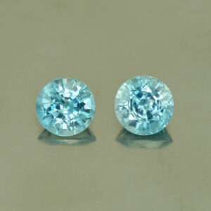 BlueZircon round pair 6.3mm 2.82cts H zn4962 SOLD