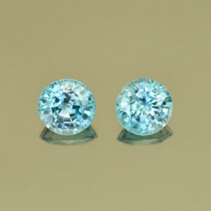 BlueZircon round pair 6.3mm 3.00cts H zn4966 SOLD
