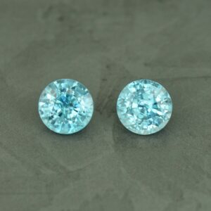 BlueZircon round pair 6.3mm 3.23cts H zn4971 SOLD