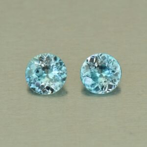 BlueZircon round pair 6.4mm 2.27cts H zn2398