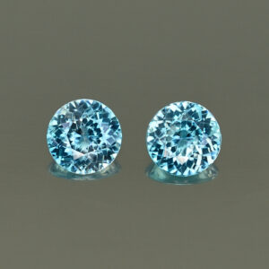 BlueZircon round pair 6.4mm 2.53cts H zn4083