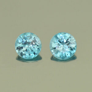 BlueZircon round pair 6.4mm 2.79cts H zn4973 SOLD