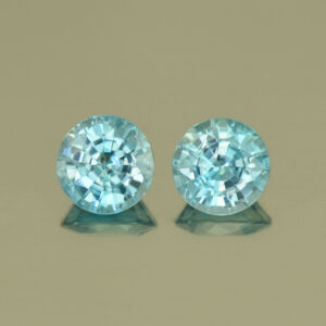 BlueZircon round pair 6.4mm 3.09cts H zn4981