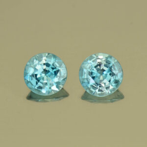BlueZircon round pair 6.5mm 2.92cts H zn4988