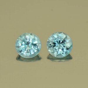 BlueZircon round pair 6.5mm 3.00cts H zn4990