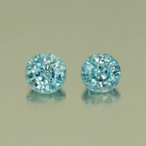 BlueZircon round pair 6.5mm 3.38cts H zn1494