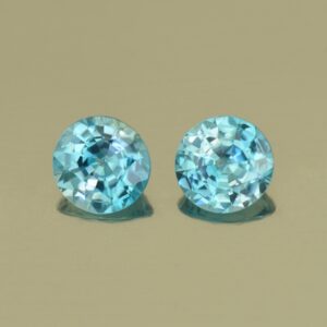 BlueZircon round pair 6.7mm 3.11cts H zn4994 SOLD