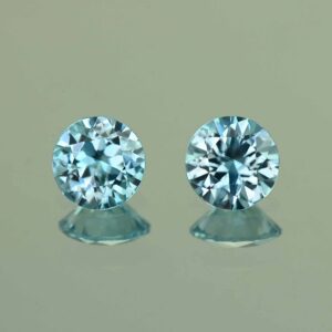 BlueZircon round pair 6.8mm 3.16cts H zn4732 SOLD