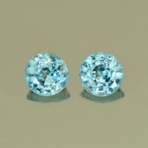BlueZircon round pair 6.8mm 3.56cts H zn4997 SOLD