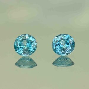 BlueZircon round pair 6.9mm 3.25cts H zn7581 SOLD