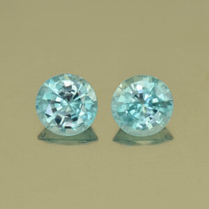 BlueZircon round pair 6.9mm 3.59cts H zn5001