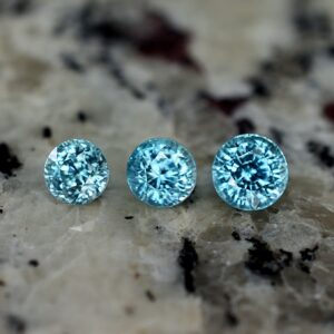 BlueZircon round suite 5.8 5.3 5.0mm 3.75cts zn1489 SOLD