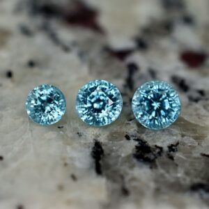 BlueZircon round suite 5.9 5.6 4.9mm 3.79cts zn1488