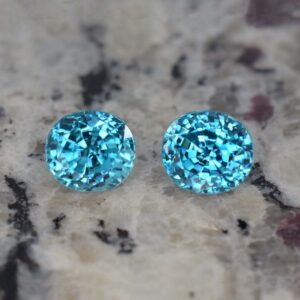 BlueZircon roval pair 8.3x7.5mm 8.75cts H zn1075 b crop SOLD