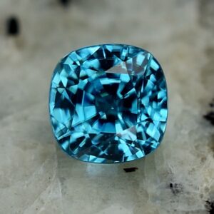 BlueZircon sq cush 6.2mm 2.45cts zn2237 SOLD