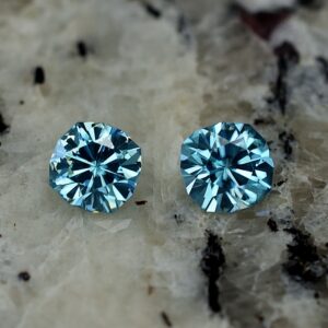 BlueZircon sq cush pair 5.5mm 2.23cts zn3284 SOLD