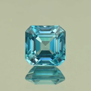 BlueZircon sq eme cut 8.7x8.7x5.4mm 4.93cts H zn7782