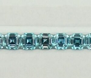 BlueZircon sq eme cut bracelet line 4.0mm 20.34cts H zn7587 scaled 1 SOLD