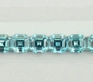 BlueZircon sq eme cut bracelet line 4.5mm 25.25cts H zn7588 scaled 1 SOLD