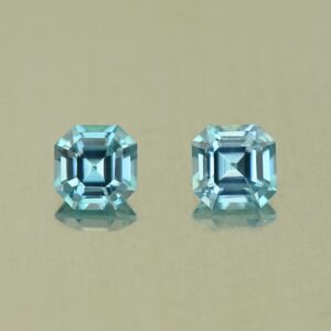 BlueZircon sq eme cut pair 4.5mm 1.35cts H zn7694