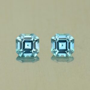 BlueZircon sq eme cut pair 4.5mm 1.39cts H zn7695