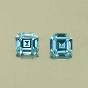 BlueZircon sq eme cut pair 5.0mm 1.64cts H zn7700 scaled 1