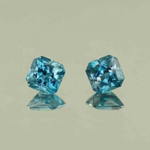 BlueZircon sq rad pair 6.7x6.6x4.8mm 4.45cts H zn7793 scaled 1 SOLD