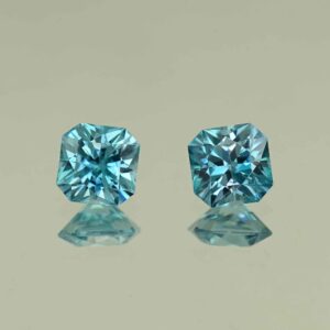 BlueZircon sq rad pair 7.1x7.0x4.8mm 7.0x7.0x4.9mm 4.75cts H zn7794 SOLD