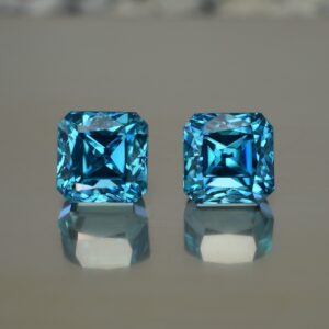 BlueZircon sq rad pair 9.8mm 23.84cts a zn3388 SOLD