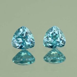 BlueZircon trill pair 5.0mm 1.55cts H zn4814 SOLD