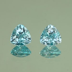 BlueZircon trill pair 7.0mm 3.82cts H zn4831