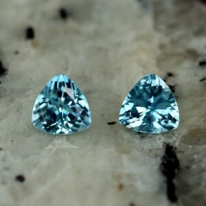 BlueZircon trillion pair 4.5mm 1.05cts zn2628 SOLD