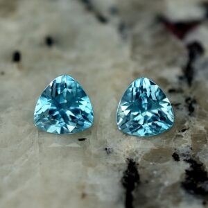BlueZircon trillion pair 5.0mm 1.41cts zn2633 SOLD
