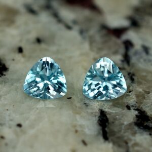 BlueZircon trillion pair 5.9mm 2.26cts zn2623 SOLD