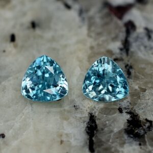 BlueZircon trillion pair 6.0mm 2.19cts zn2231 SOLD