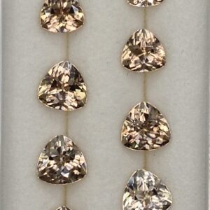 ChampagneZircon Earrings Suite trill 4.0 5.5mm 6.79cts 10pcs N zn1932
