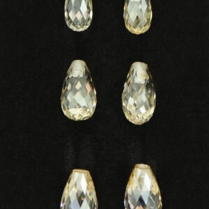 ChampagneZircon briolette suite 6.0x3.0 7.0x4.0mm 6.90cts N zn1014B