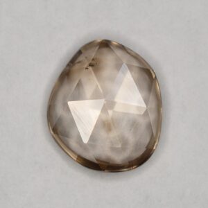 ChampagneZircon freeform rose cut 9.7x8.3mm 2.99cts N zn2897