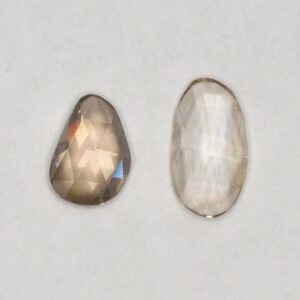 ChampagneZircon freeform rose cuts 0.50 0.99cts 1.86cts 2pcs N zn2904